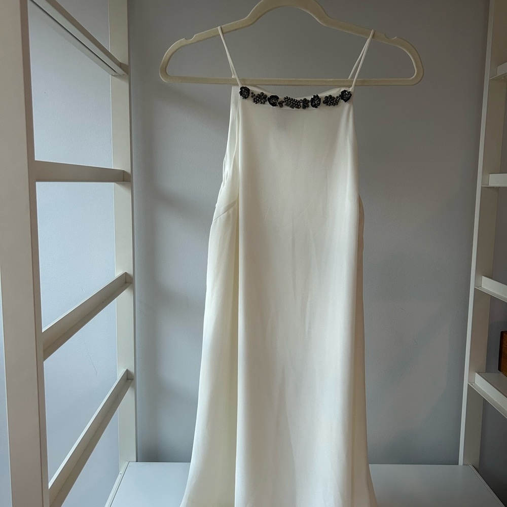 H&M Cream and Black Spaghetti Strap Sundress size 8